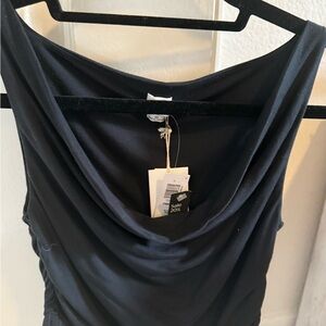 Chic Black Draped Top